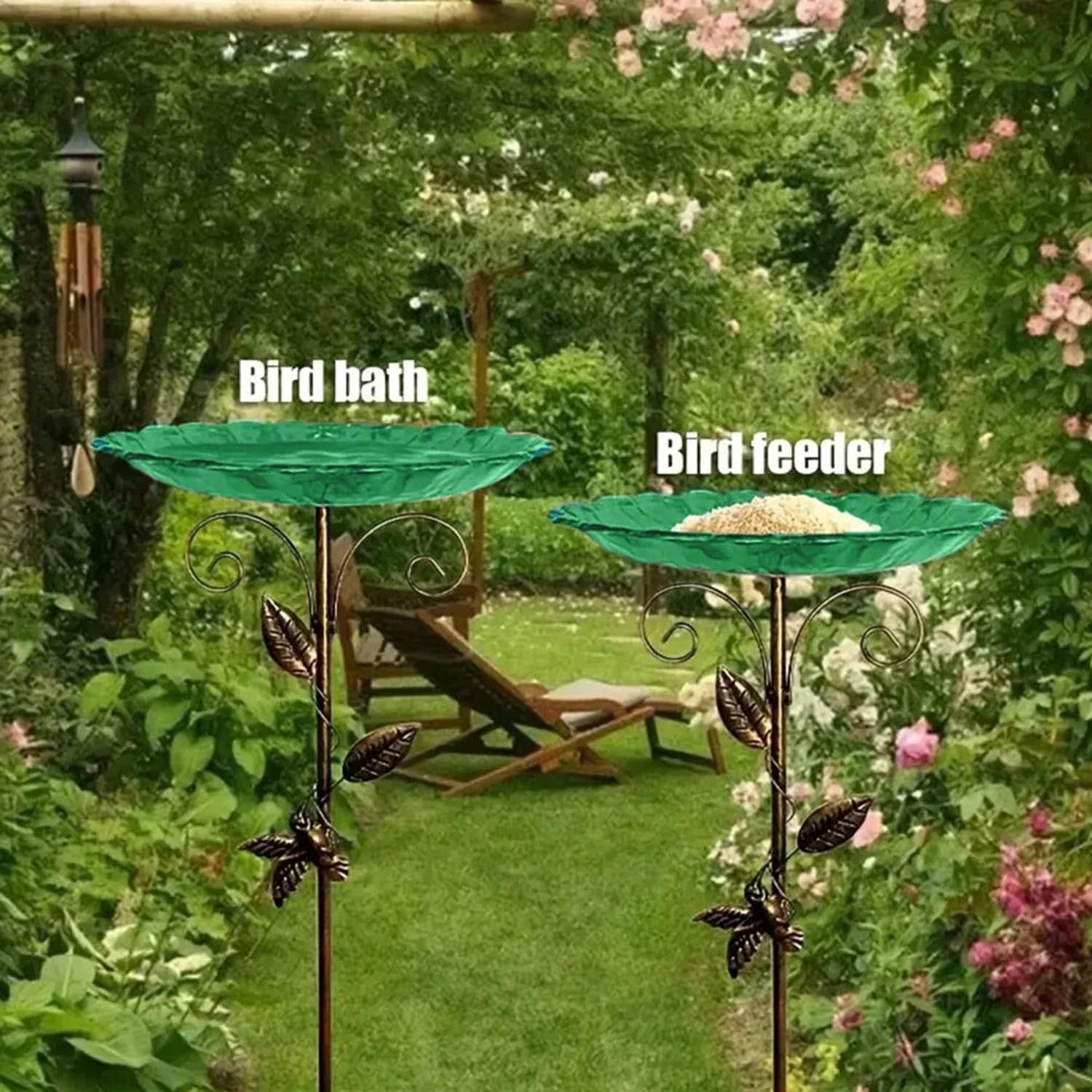 Metal Flower Pot Bird Feeder 3