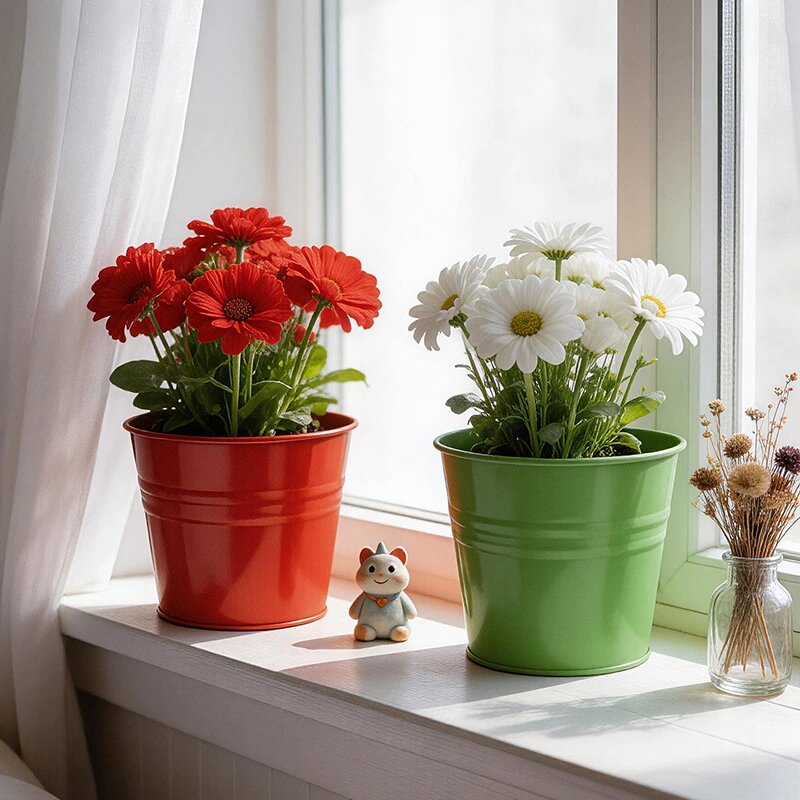 Galvanized Flower Pot 5