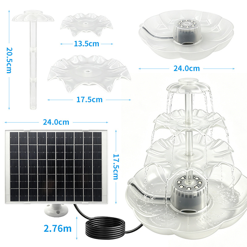 Solar Multi‑Tier Lotus Fountain Kit 2