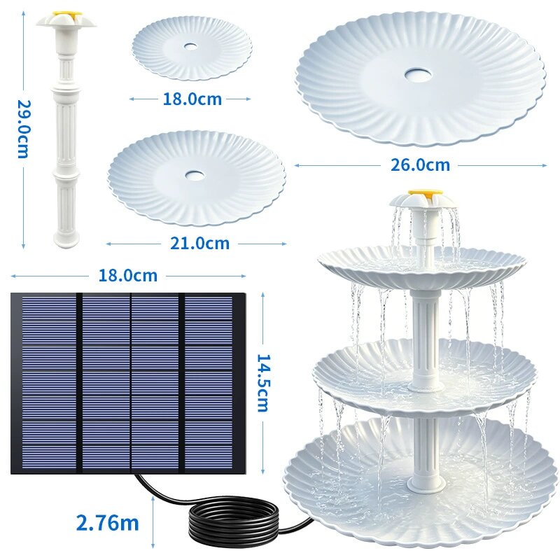 Solar Multi‑Tier Lotus Fountain Kit 3