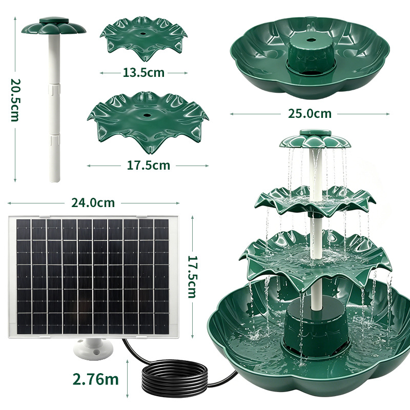 Solar Multi‑Tier Lotus Fountain Kit 4